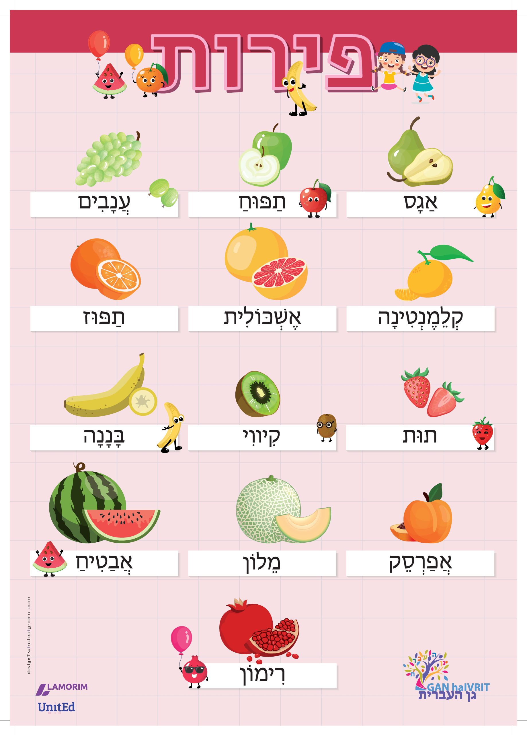 Poster/גן העברית/פירות